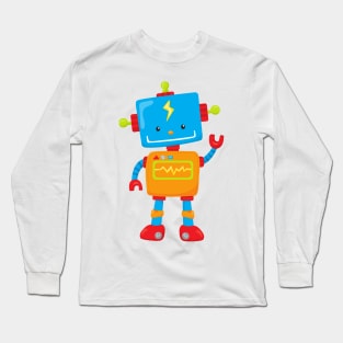 Cute Robot, Colorful Robot, Funny Robot, Robotics Long Sleeve T-Shirt